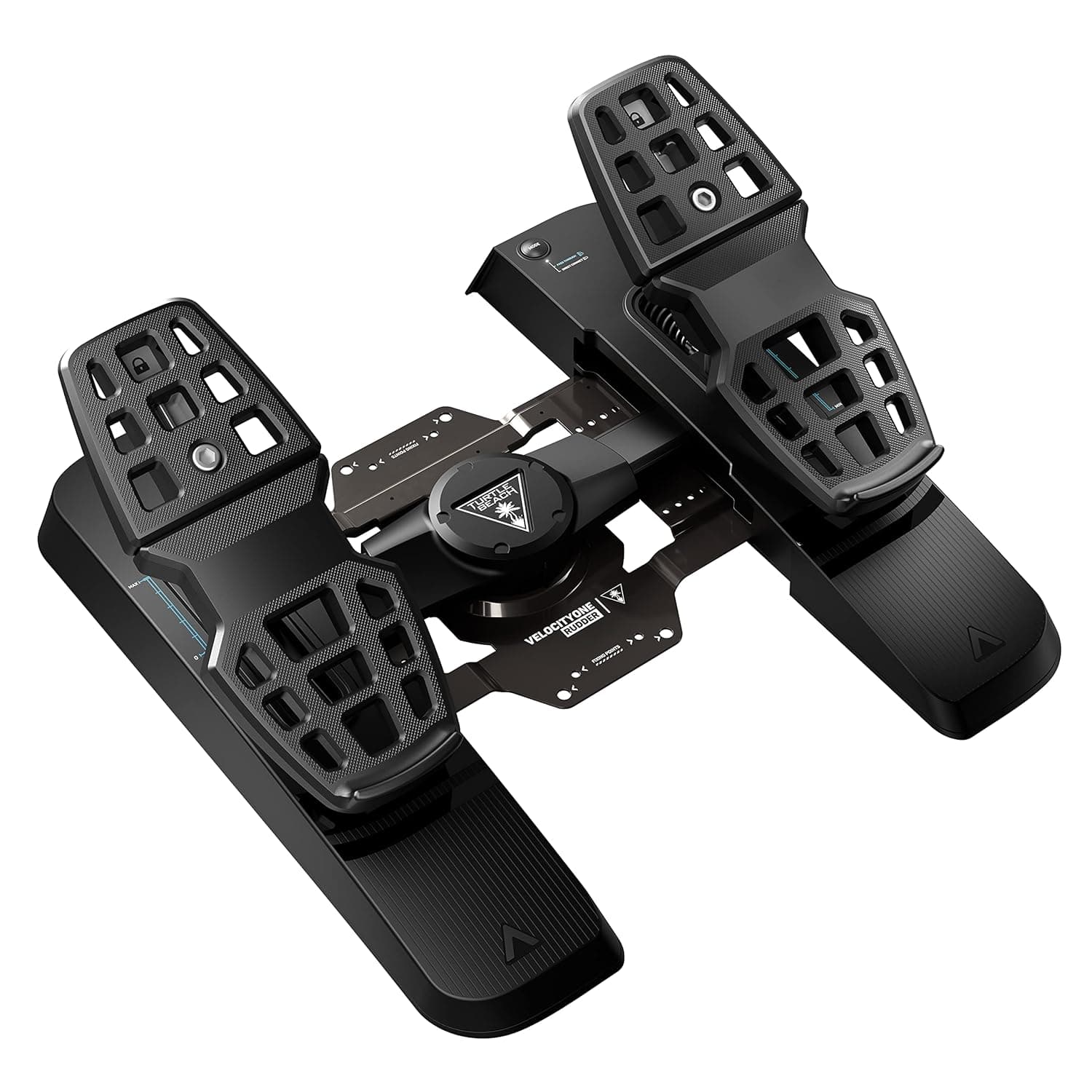 Turtle Beach VelocityOne Universal Rudder Pedals for Xbox Series X|S, Xbox One, Windows 10/11 and PCs | Black, Windows PC, XBOX Series X|S, XBOX One, Hall-Effect Axes, Swappable Springs, Adjustable Brakes & Pedals, Non-Slip Base