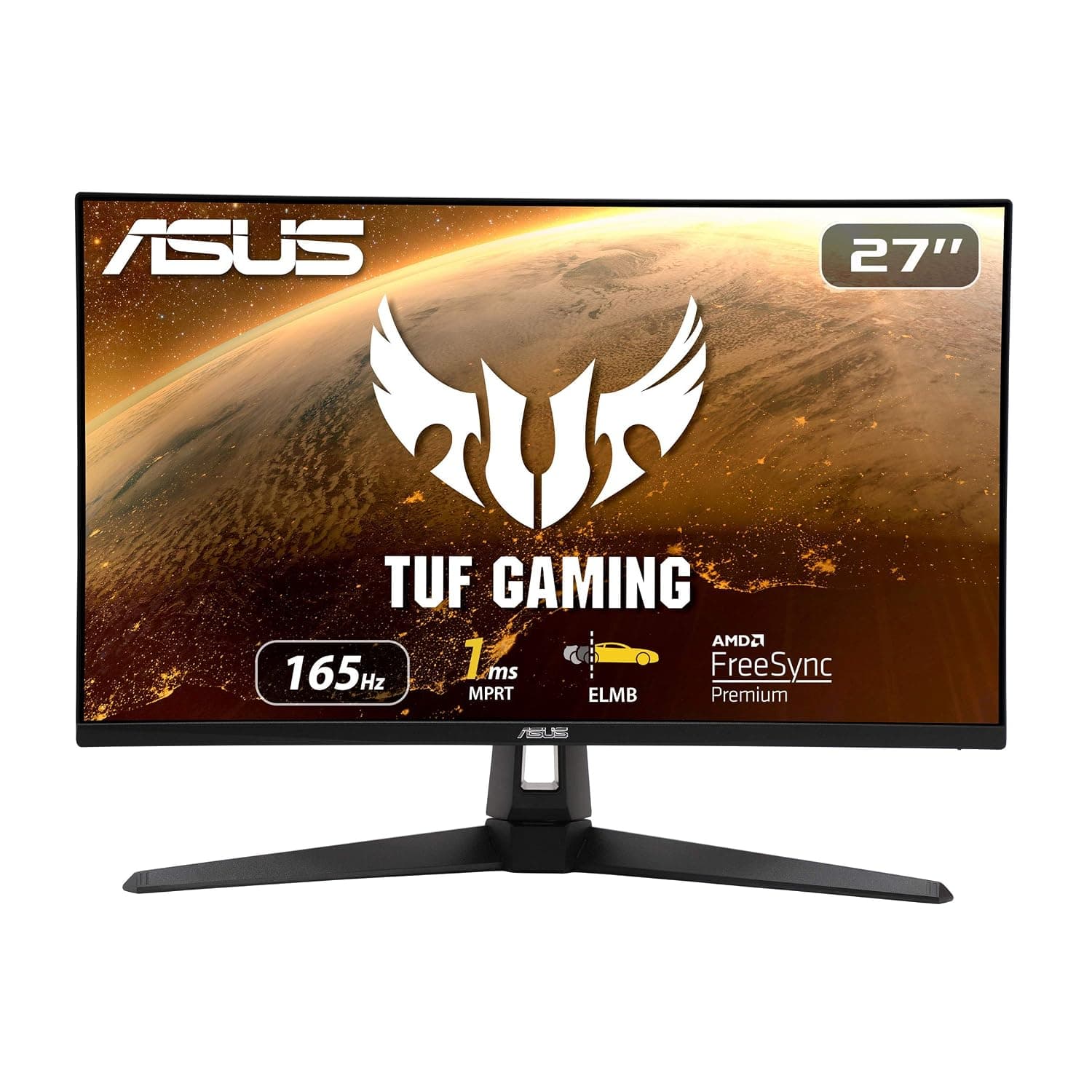 ASUS TUF Gaming VG279Q1A Gaming Monitor –27 inch Full HD (1920x1080), IPS, 165Hz (above 144Hz), Extreme Low Motion Blur, Adaptive-sync, FreeSync Premium, 1ms (MPRT), Black