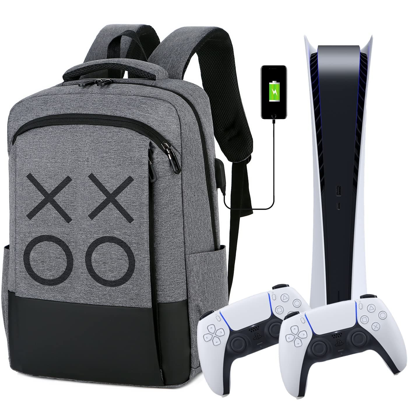 DAHAKII Travel Bag/Backpack - Game Backpack Compatible with PS5/PS4 Pro/Slim/Xbox One/Series S - Game Accessories