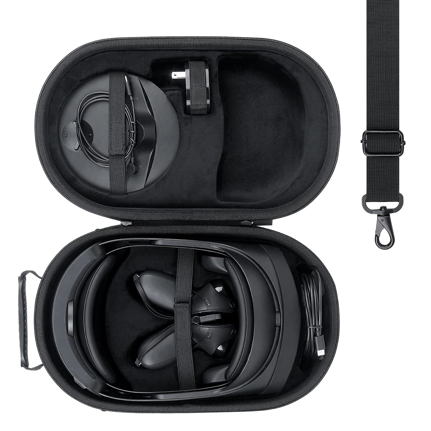co2CREA Hard Travel Case for Meta Quest 3 /Meta Quest Pro VR Headset | Shockproof EVA Shell with Detachable Shoulder Strap for Outdoor Travel, Case Only