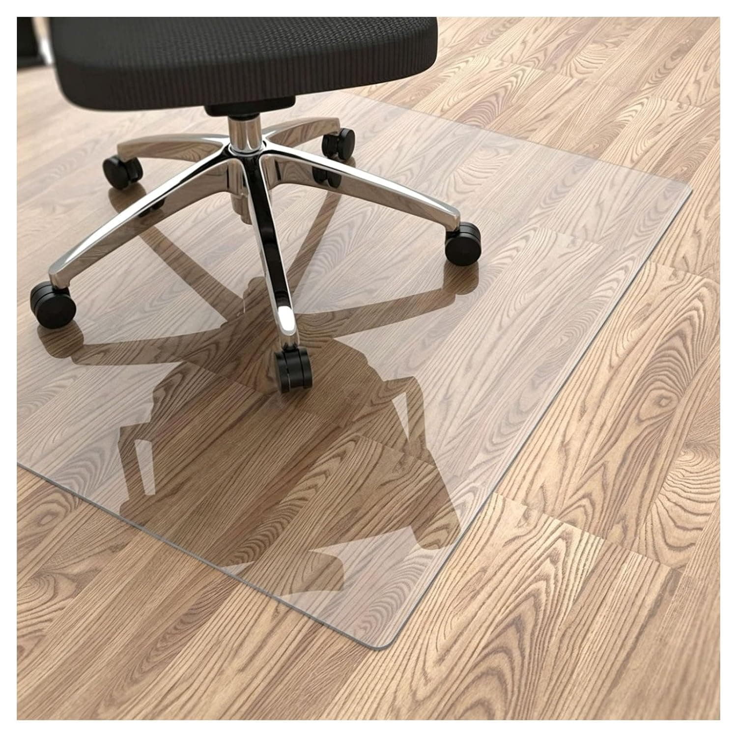 Office Chair Mat for Hard Floors and Carpets, PVC Transparent Protector, 2mm Thick, Suitable for Desks and Hallways