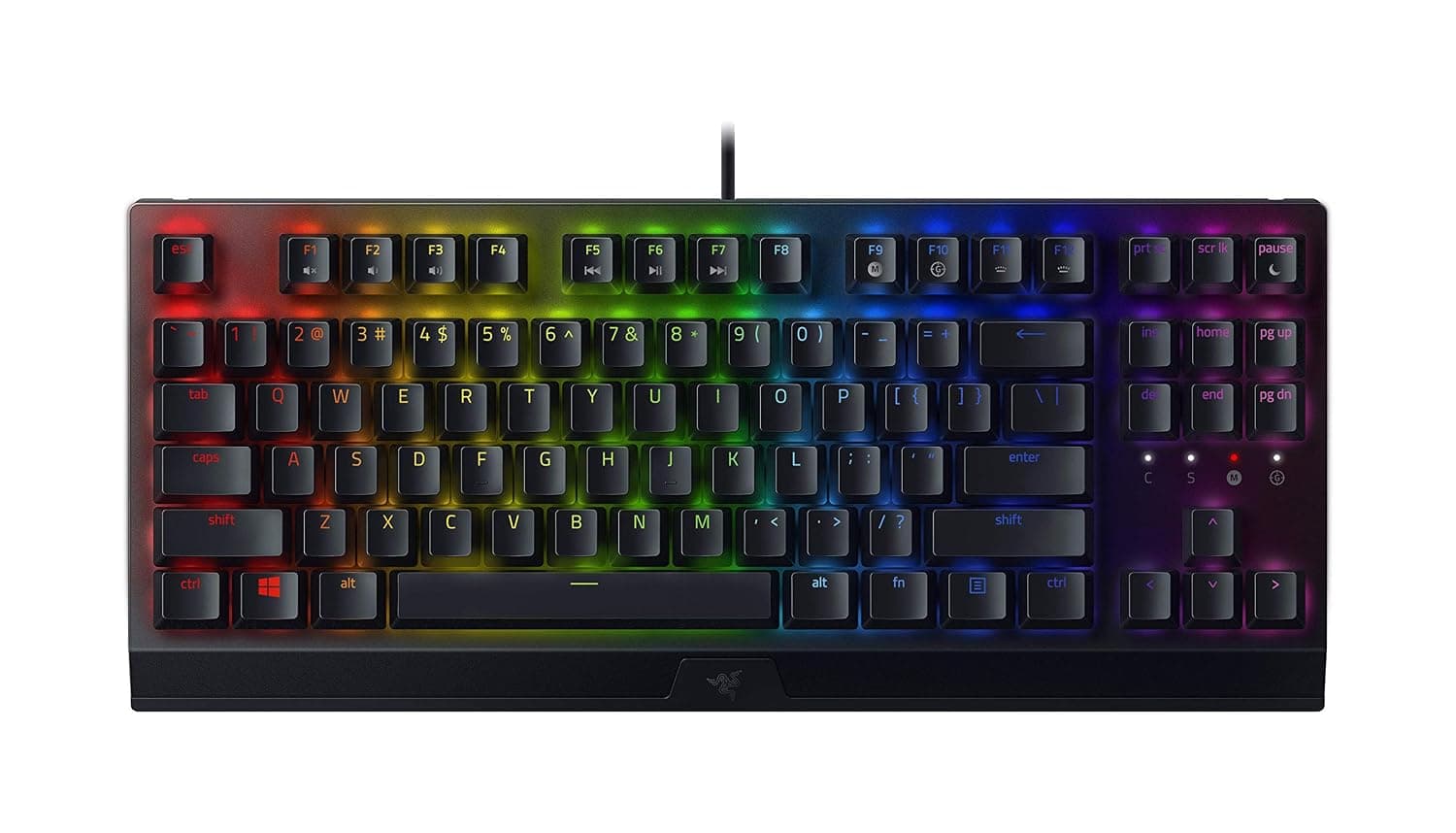 Razer BlackWidow V3 Tenkeyless (Green Switch) - Compact Mechanical Gaming Keyboard (Clicky Mechanical Switches, Compact Form Factor, Fully Programmable Keys) QWERTY UK Layout | Black