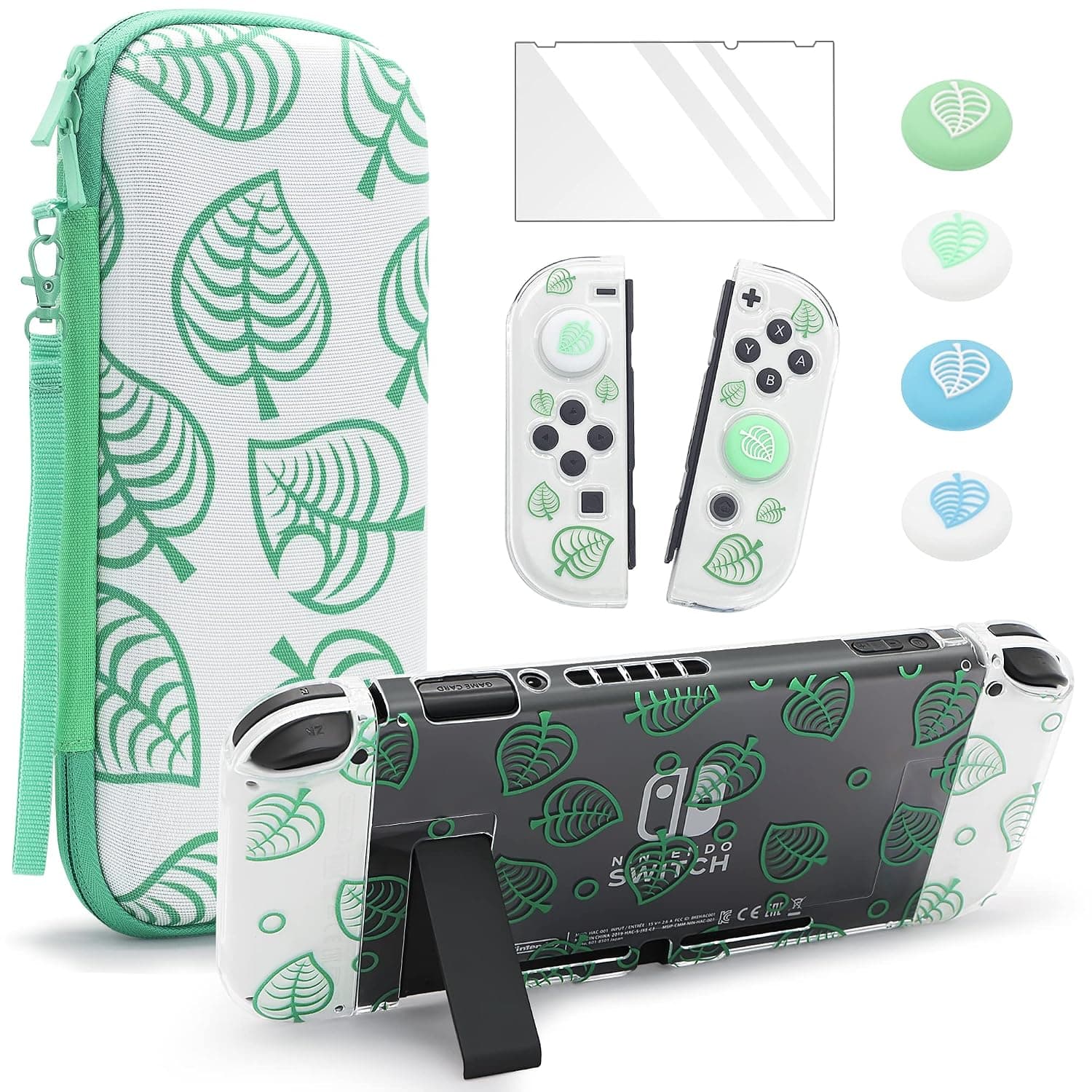 BRHE Larger Switch Case for Nintendo Switch, Travel Carrying Switch Bundle Bag Portable Protective Accessories Kit (Animal Crossing)