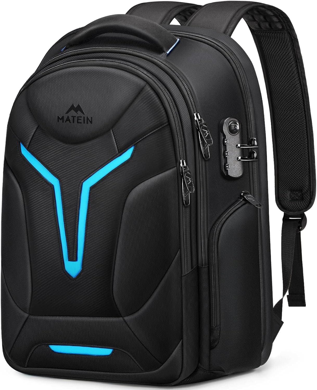 MATEIN 55L Gaming Backpack with Rain Cover Fit 18 Inch Laptop, Waterproof | Backpack with Padded Laptop Compartment and Insulated Pocket, Lockable Large Computer Bags for Laptops and Gaming Accessories