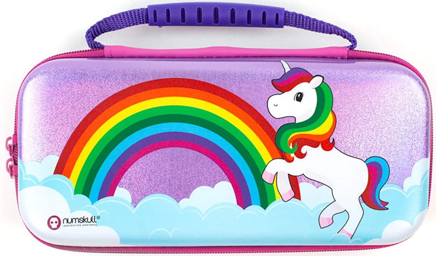 Numskull Unicorn Hard Shell Travel Case for Nintendo Switch and OLED Model 2021, Fits 10 Games and Accessories