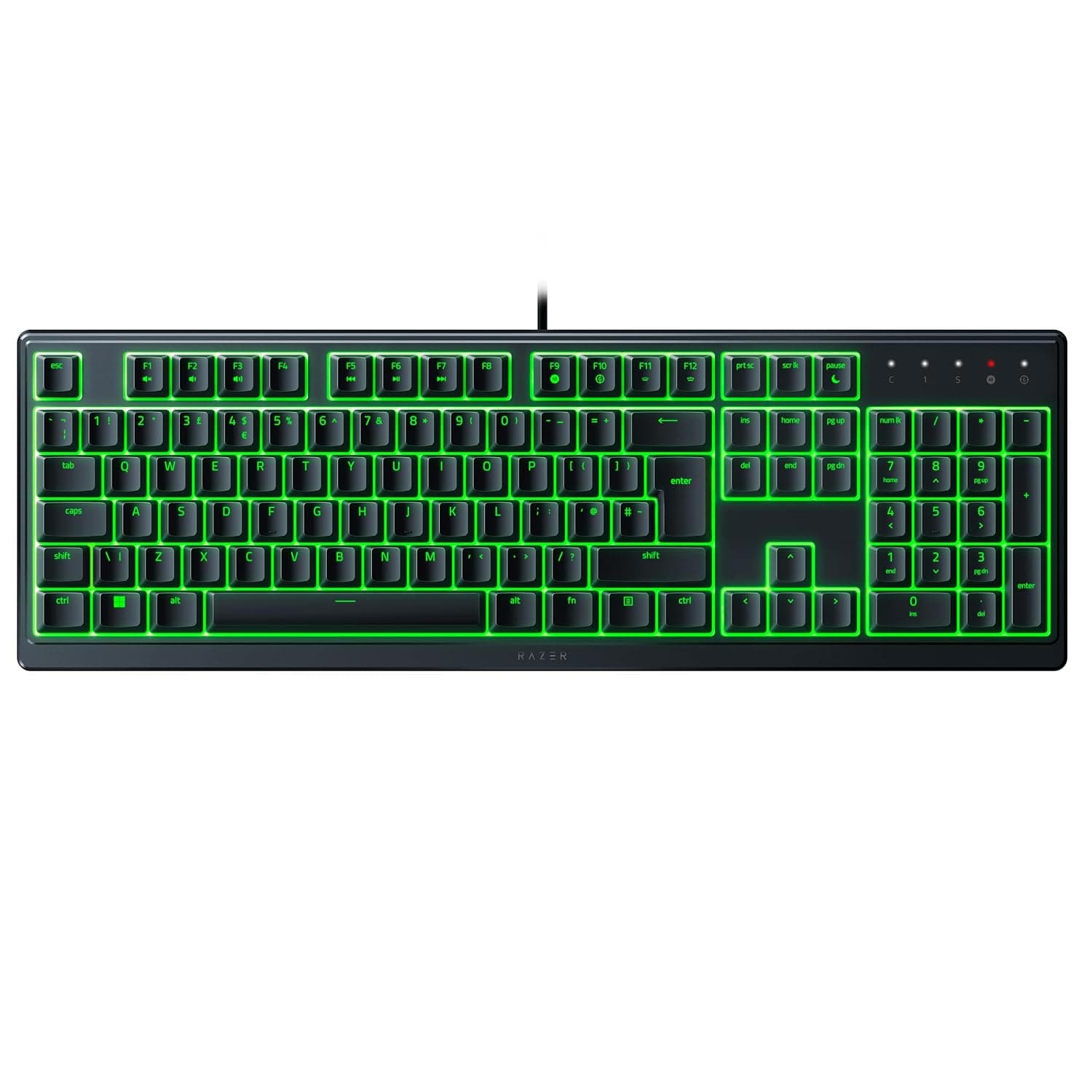 Razer Ornata V3 X - Low Profile Gaming Keyboard (Silent Membrane Switches, UV-Coated Keycaps, Durable, Spill-Resistant Design, Ergonomic Writst Rest) QWERTY UK Layout | Black
