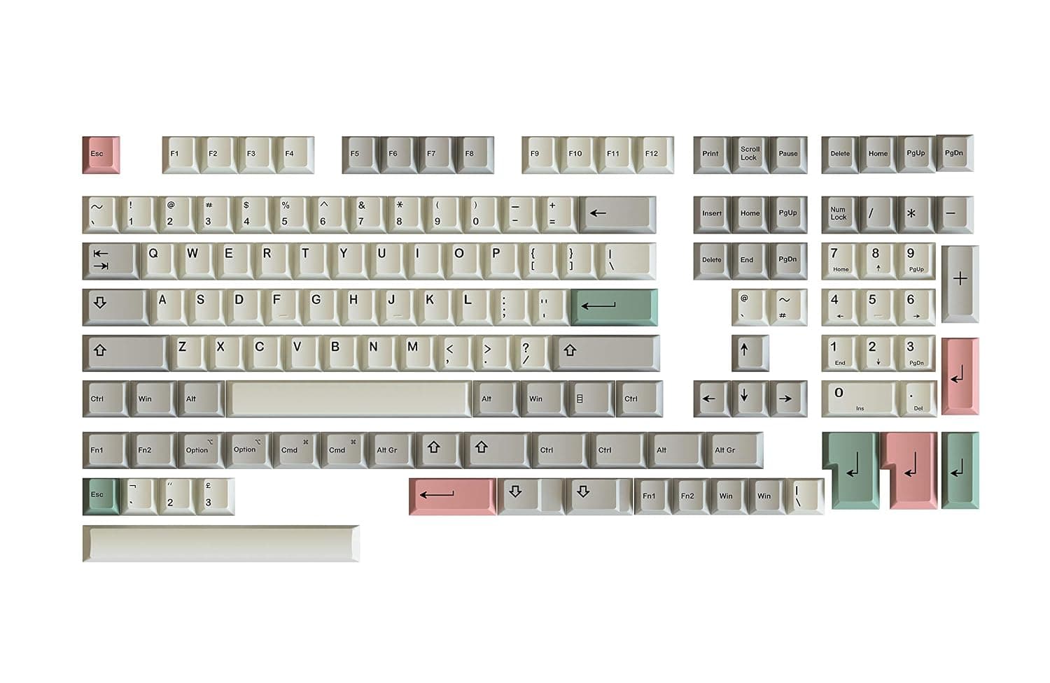 Dye Sublimation Keycaps | Cherry Profile for Custom Merchanical Keyboard | 139 Keys (9009)