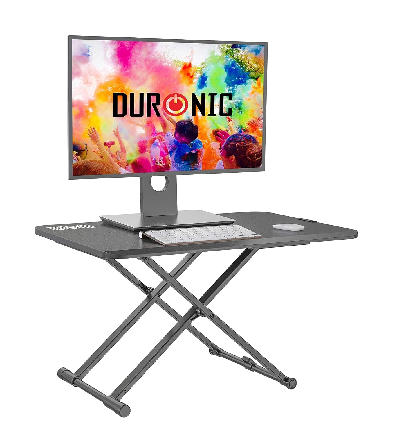 Duronic Standing Desk Converter DM05D24 Adjustable Sit Stand Desks Workstation Wood Height Adjusting Sitting Riser for Office Table PC Laptops Computer Monitor Screen Keyboard and Mouse