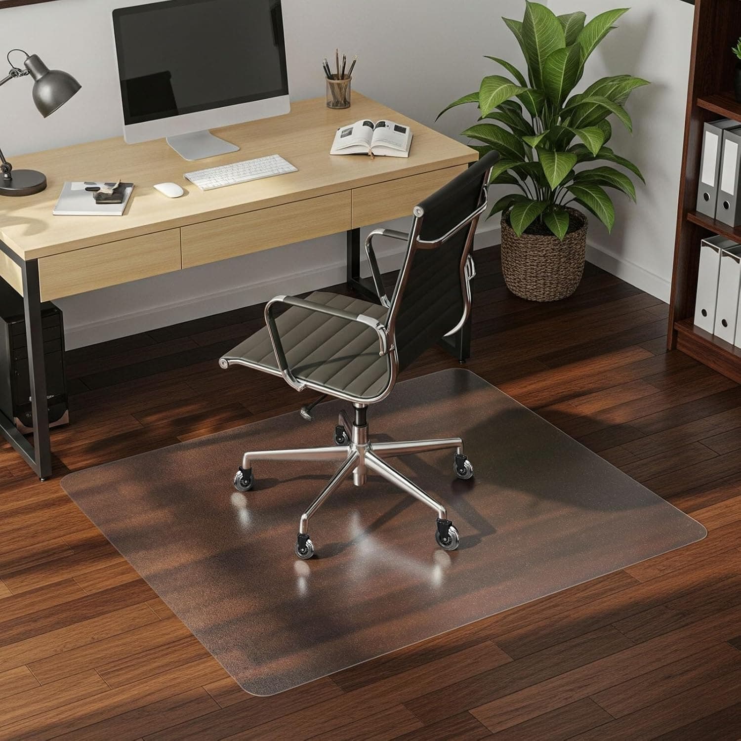 COSYLAND Anti-Slip Frosted Mat for Office Chair on Hardwood Floor - Heavy Duty Under Desk Rug for Rolling Chair - Home Office Floor Protector (120 x 90 CM, 48"x 36")