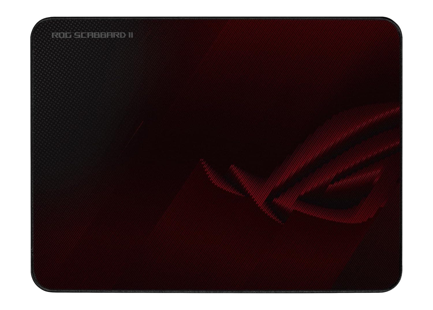 ASUS ROG Scabbard II medium gaming mouse pad, 360x260 mm, (protective nano coating for a water-, oil-and dust-repellant surface, with anti-fray, flat-stitched edges and a non-slip rubber base) Black | Water-repellent and dust-proof, wear-resistant seam edges, non-slip rubber base, Medium size 360 x 260 x 3 mm