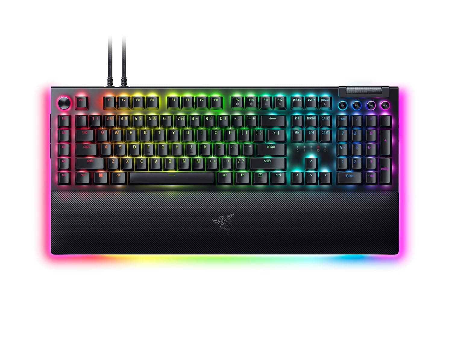 Razer BlackWidow V4 Pro Wired Mechanical Gaming Keyboard: Yellow Mechanical Switches - Linear & Silent - Doubleshot ABS Keycaps - Command Dial - Programmable Macros - Chroma RGB - Magnetic Wrist Rest