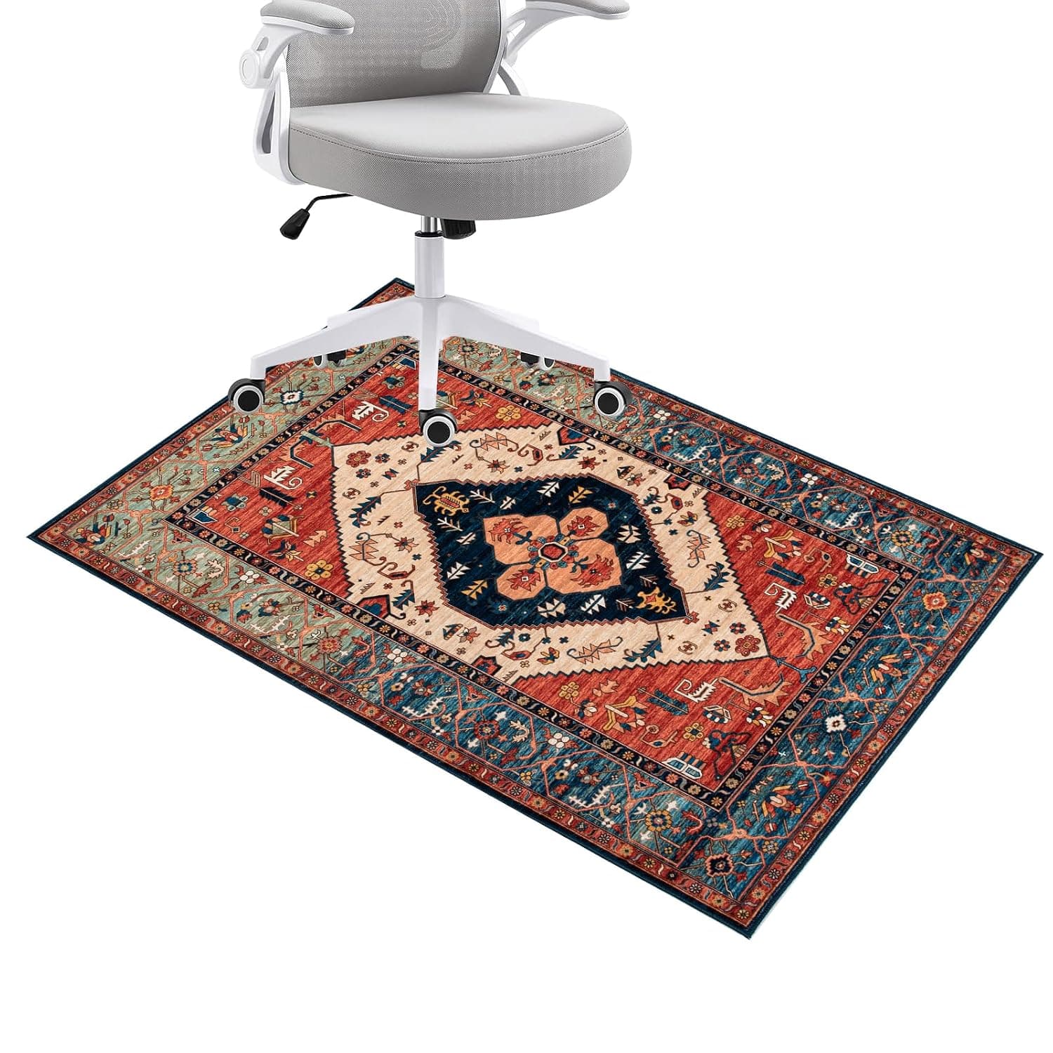 Honorstar Office Chair Mat for Hardwood Floor & Tile Floor 90×120cm Desk Chair Mat Rectangular Rug Floor Protector Gaming Chair Mat for Low Pile Carpet Floor Mat for Hard Floor Anti Slip (Multi-02)
