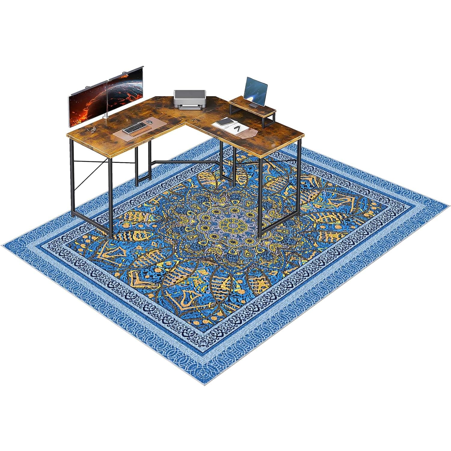 ZGHGEUO Office Chair Mat for Hardwood Floor & Tile Floor 130 x 140 cm Desk Chair Mat Hard Floor Protector Office Chair Mat for Carpet for Home Office Chair Anti Skidding Washable