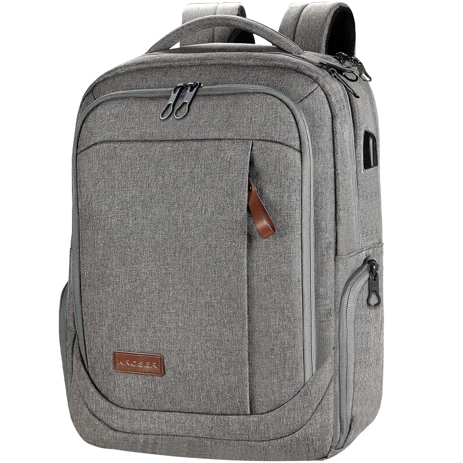 KROSER Laptop Backpack Large 17.3 Inch Travel Computer Backpack for Laptop | 17.3 Inch Travel Computer Backpack for Laptop Water-Resistant Casual Daypack for Business College Work Bag Men Women, Grey
