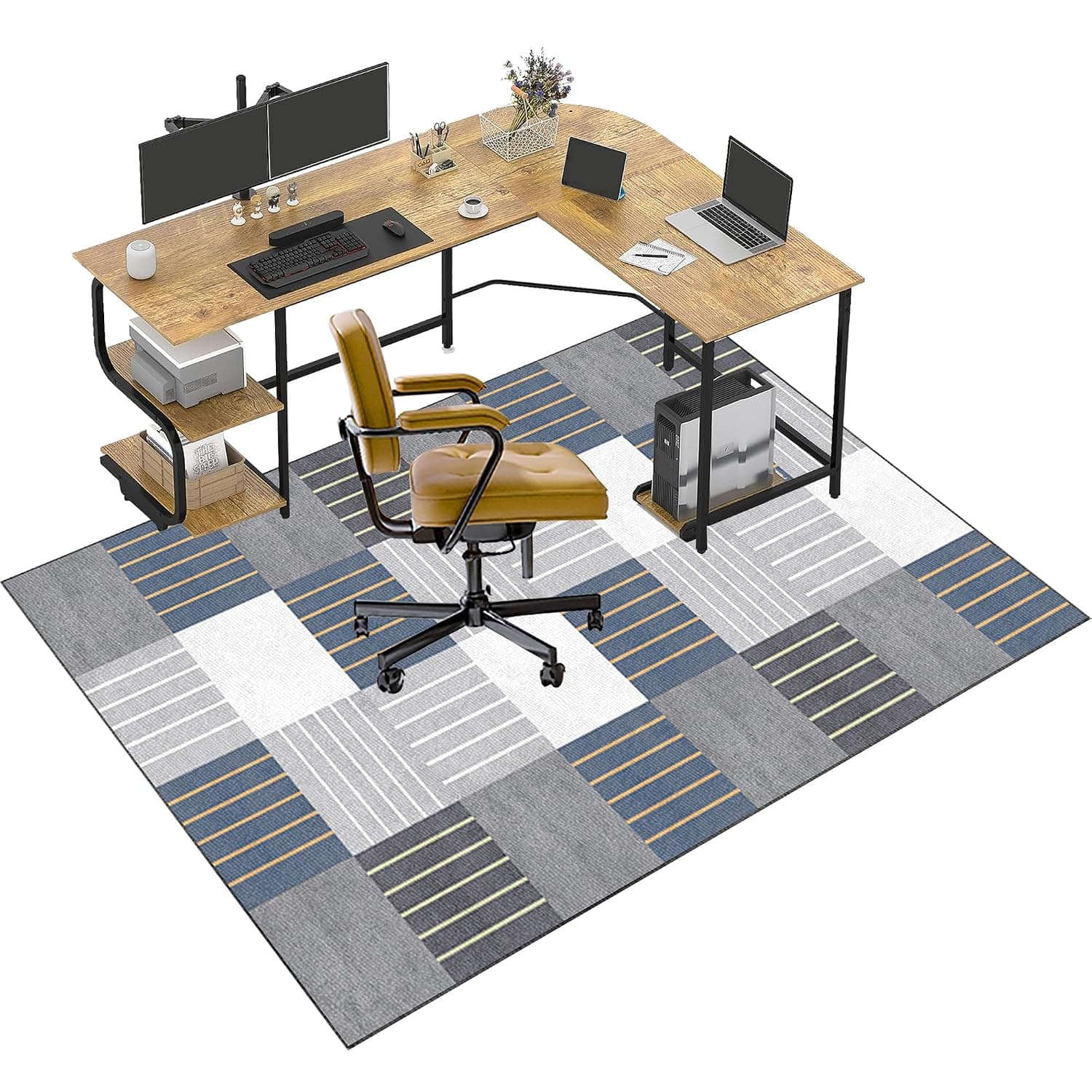 Office Chair Mats for Carpeted Floor | Carpet Protector Chair Mat | Gaming Chair Mat | Desk Chair Mat Large | Computer Chair Mat for Furniture Wooden Floor Protector for Home Office 100 x 140 cm