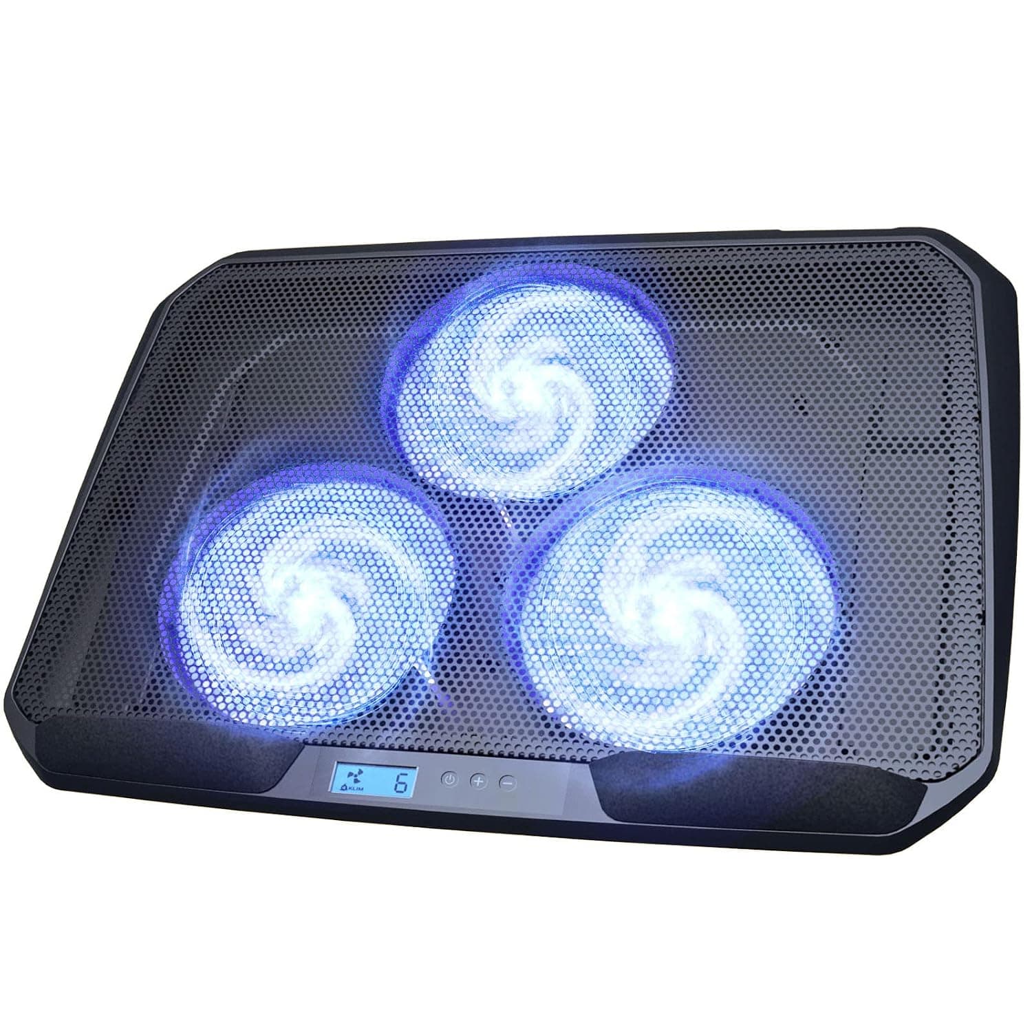 KLIM KN02 Laptop Cooling Pad for 11-17.3 inch laptops - Comfy Cushioned Wristrests - Powerful Laptop Cooling Fan 1500 RPM - Silent Laptop Cooler with Metal Mesh and 5-Year Assurance - New