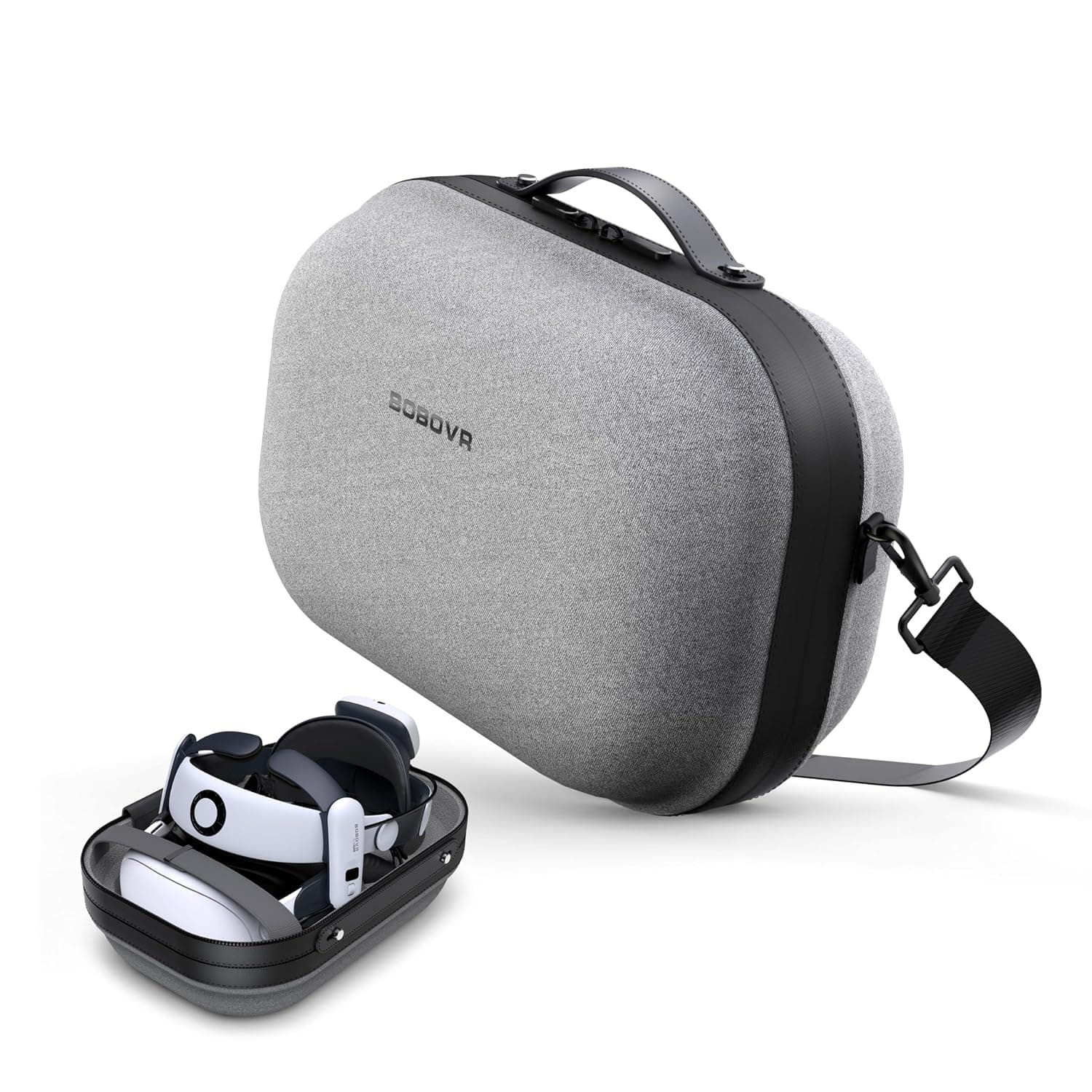 BOBOVR C3 Carrying Case Compatible with Meta Quest 3 S3 Pro Strap,Three Versatile Modes, Desktop Stand for Tidy workspace Compatible with Quest 3S