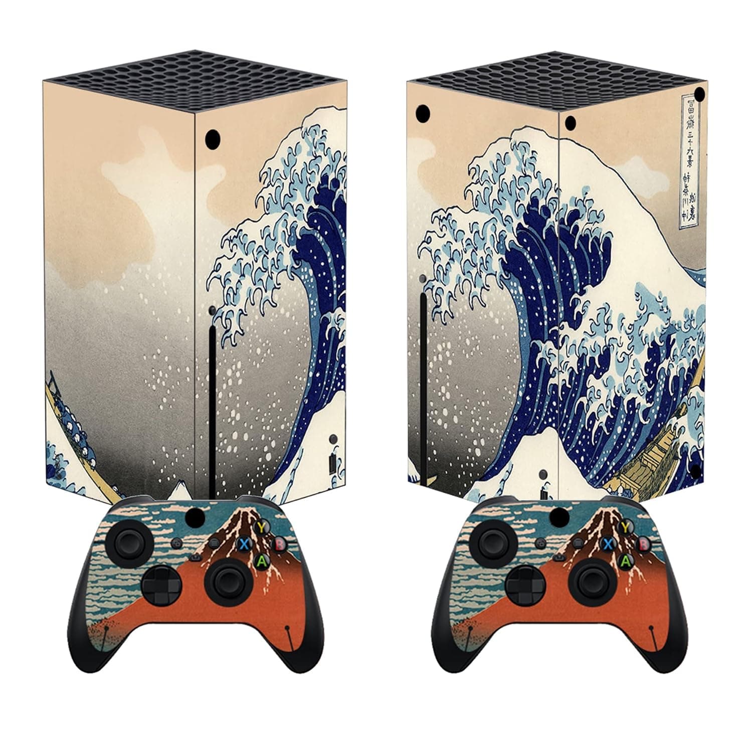 PlayVital The Great Wave Custom Vinyl Skins for Xbox Series X, Wrap Decal Cover Stickers for Xbox Series X Console Controller
