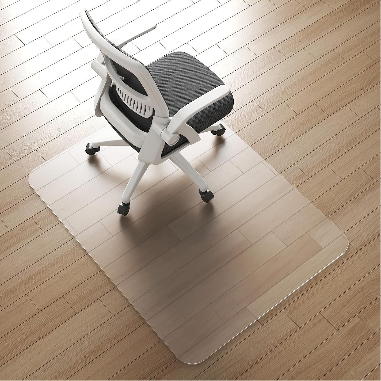 Office Chair Mat for Hardwood Floor, Under Desk Computer Rolling Chair Mat for Wood/Tile Floor, Non-Slip Heavy Duty Desk Rug PVC Plastic Hard Floor Protector 91.5 x 122cm