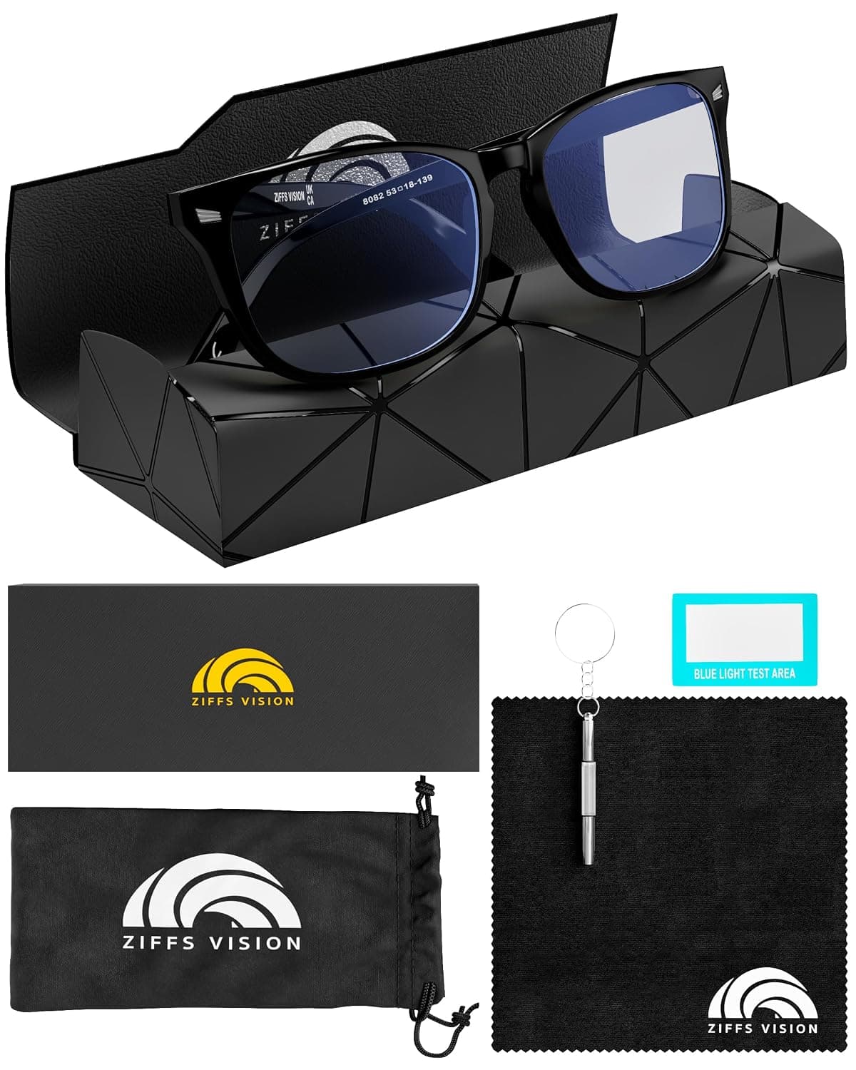Ziffs Vision® Blue Light Blocking Glasses - Gaming Glasses - Premium Magnetic case & Accessories - Blue Light Glasses Women & Men - British Brand…