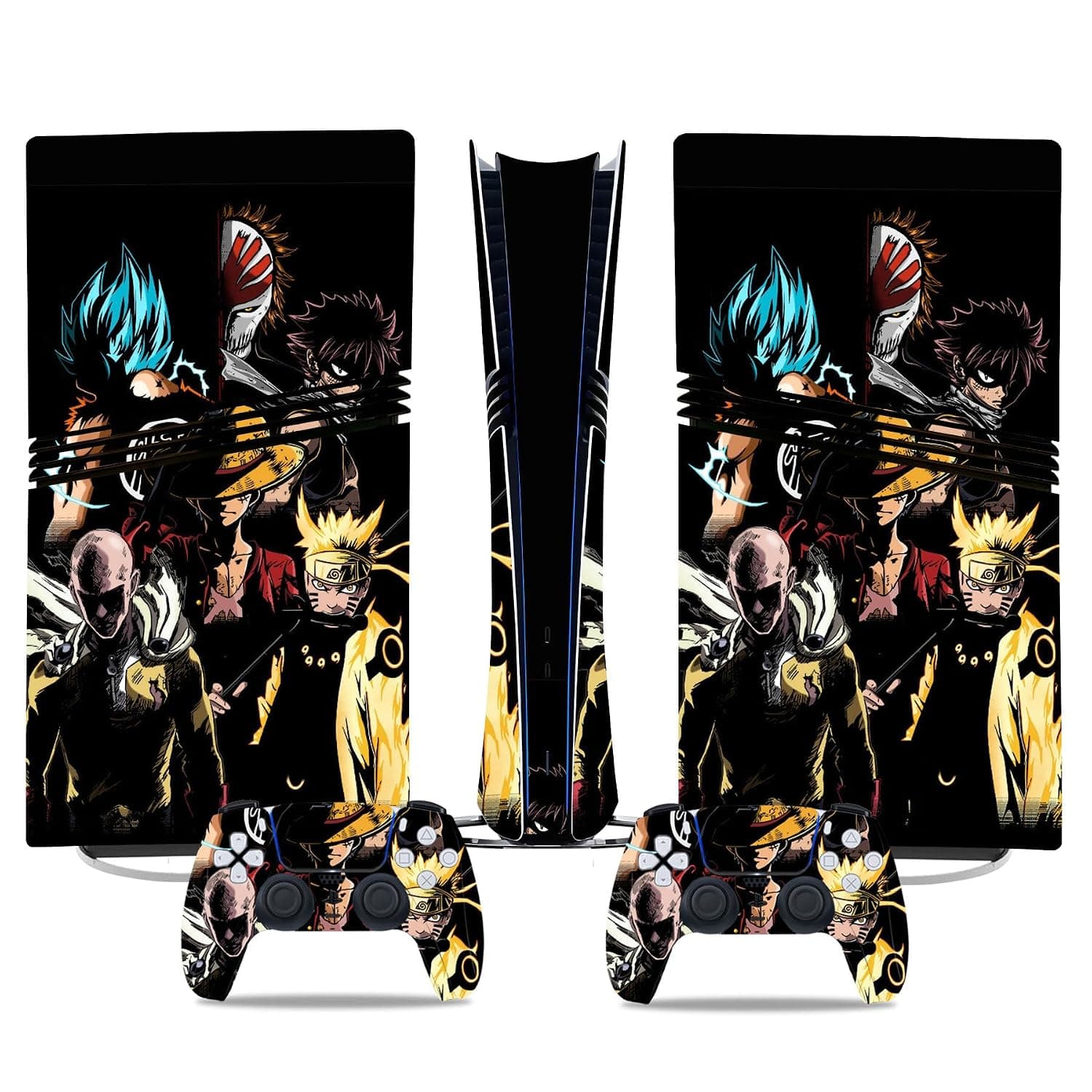 MaD Vision® Extra-Durable Skin Kit for PlayStation 5 (PS5) Disc Pro and Digital Pro | Matte Vinyl Decal Set for Console + 2 Controllers - for Anime Design