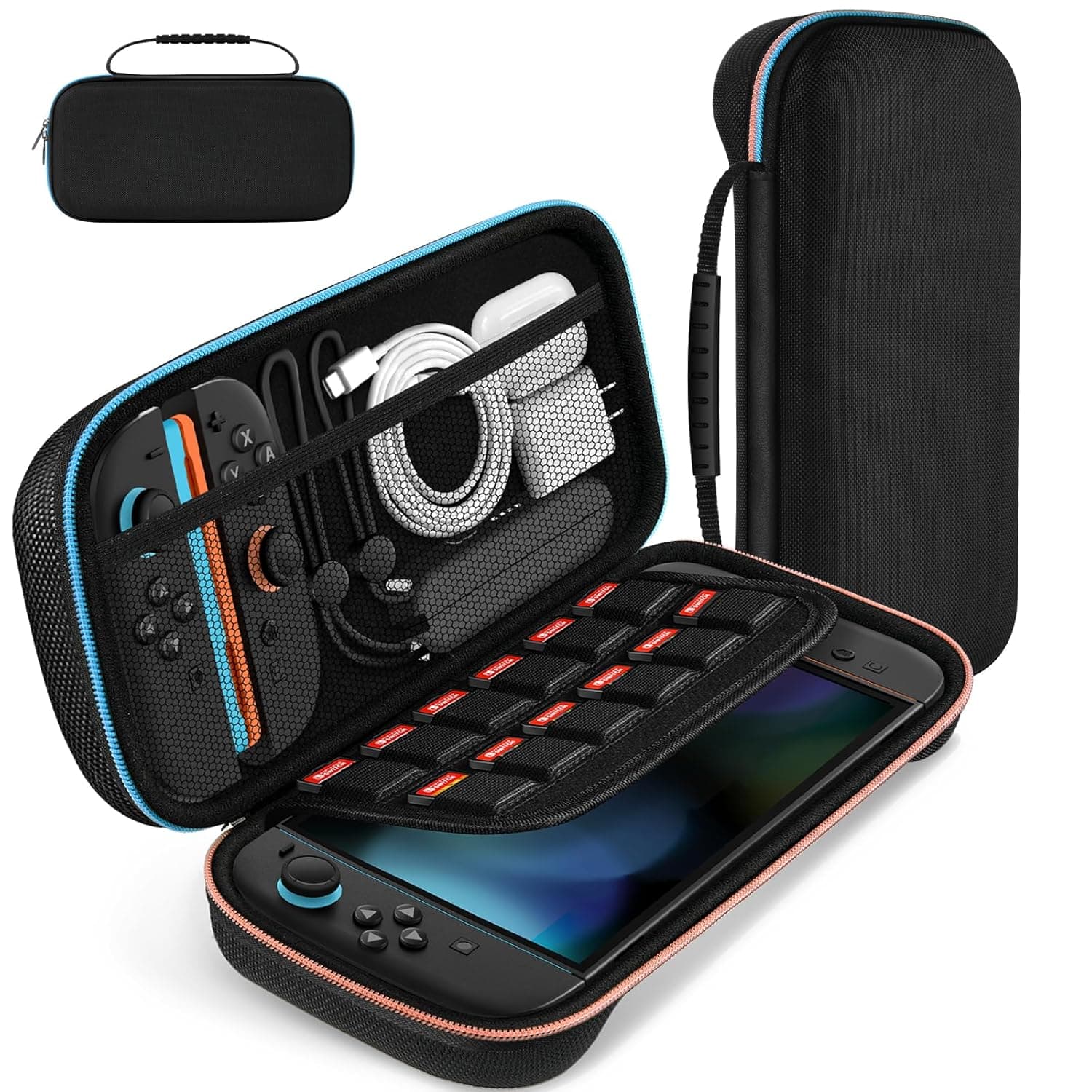 ivoler Carry Case for Nintendo Switch 2 (2025 Model) – Protective Portable Hard Shell Pouch Carrying Travel Game Bag for Nintendo Switch 2 Accessories Holds 12 Game Cartridge– Black