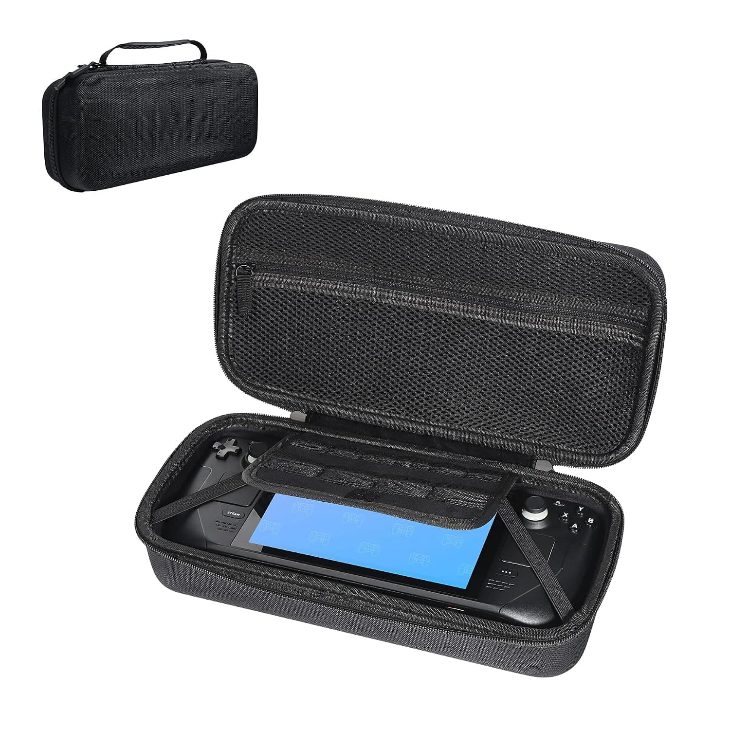 Hard Shell Carrying Case for Steam Deck/ROG ALLY - Portable Protective Carrying Case with a Stand for Steam Deck/ROG ALLY Handheld Console & Accessoires [Classic Black]
