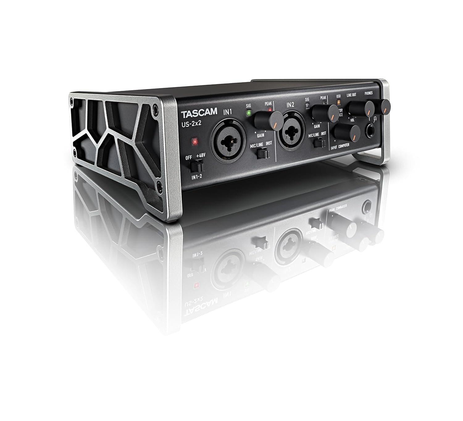 Tascam US-2x2 – USB Audio/MIDI Interface (2 in, 2 out)