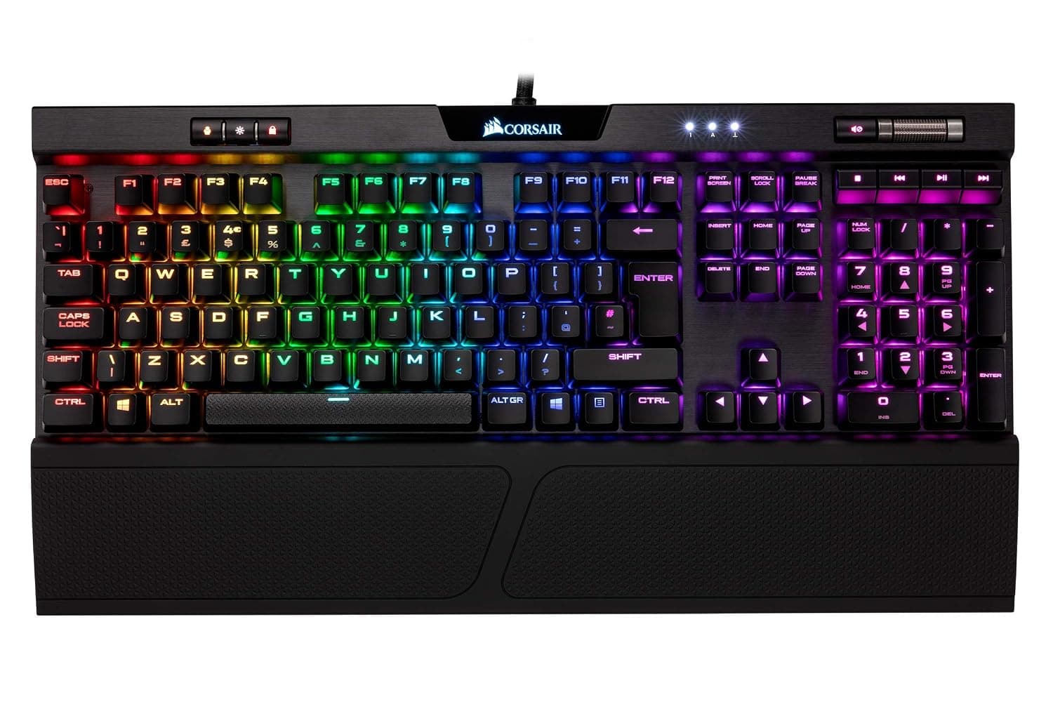 Corsair K70 RGB MK.2 Mechanical Gaming Keyboard (Cherry MX Speed Switches: Linear and Rapid, Per Key Multicolour RGB Backlighting, Aluminium Chassis, QWERTY UK Layout) - Black