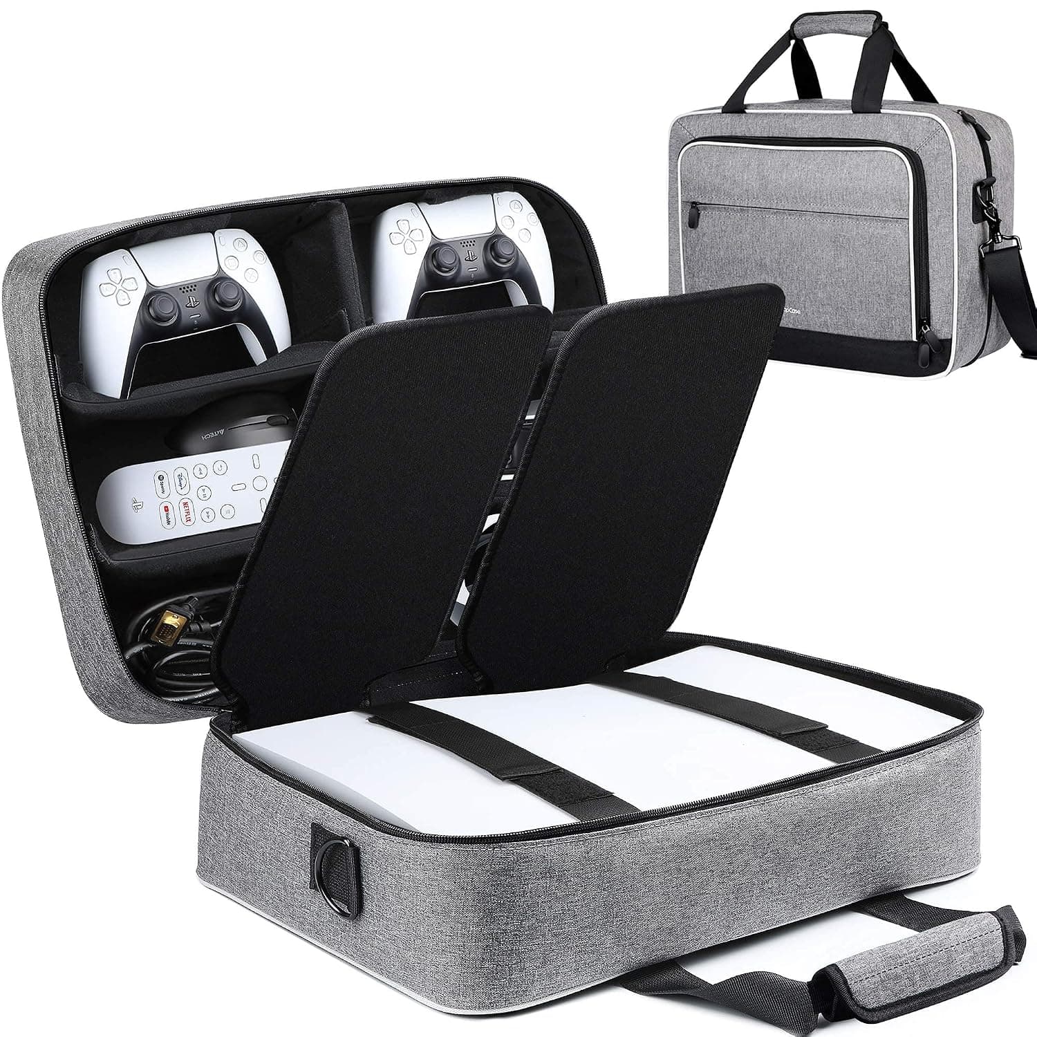 ZtotopCase Carry Case Compatible with Disc/Digital Edition Console - Grey | Travel Bag for Console, Controller, Game Discs, Gaming Headset and Other Accessories
