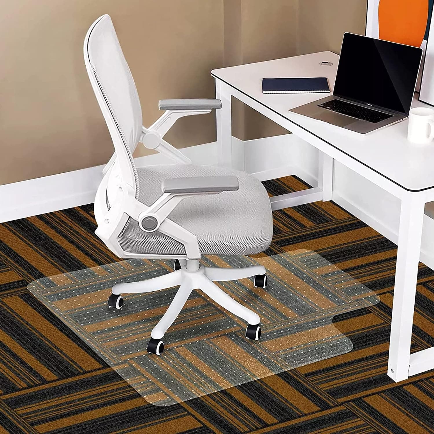 Office Chair Mats For Carpeted Floor - Carpet Protector Mat, Non Slip Mat for Computer & Desk Chair - Thick PVC Heavy Duty Floor Protector Chair Mats for Rolling Chairs 90 * 120cm
