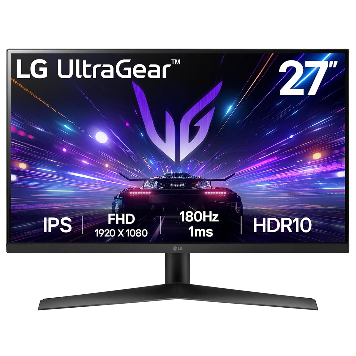 LG UltraGear Gaming Monitor 27GS60F, 27 Inch, 1080p, 180Hz, 1ms Response Time, IPS Display, HDR 10, NVIDIA G-Sync compatible & AMD FreeSync, Smart Energy Saving, Displayport, HDMI | 180Hz, 1ms, AMD FreeSync, HDR10, DisplayPort & HDMI