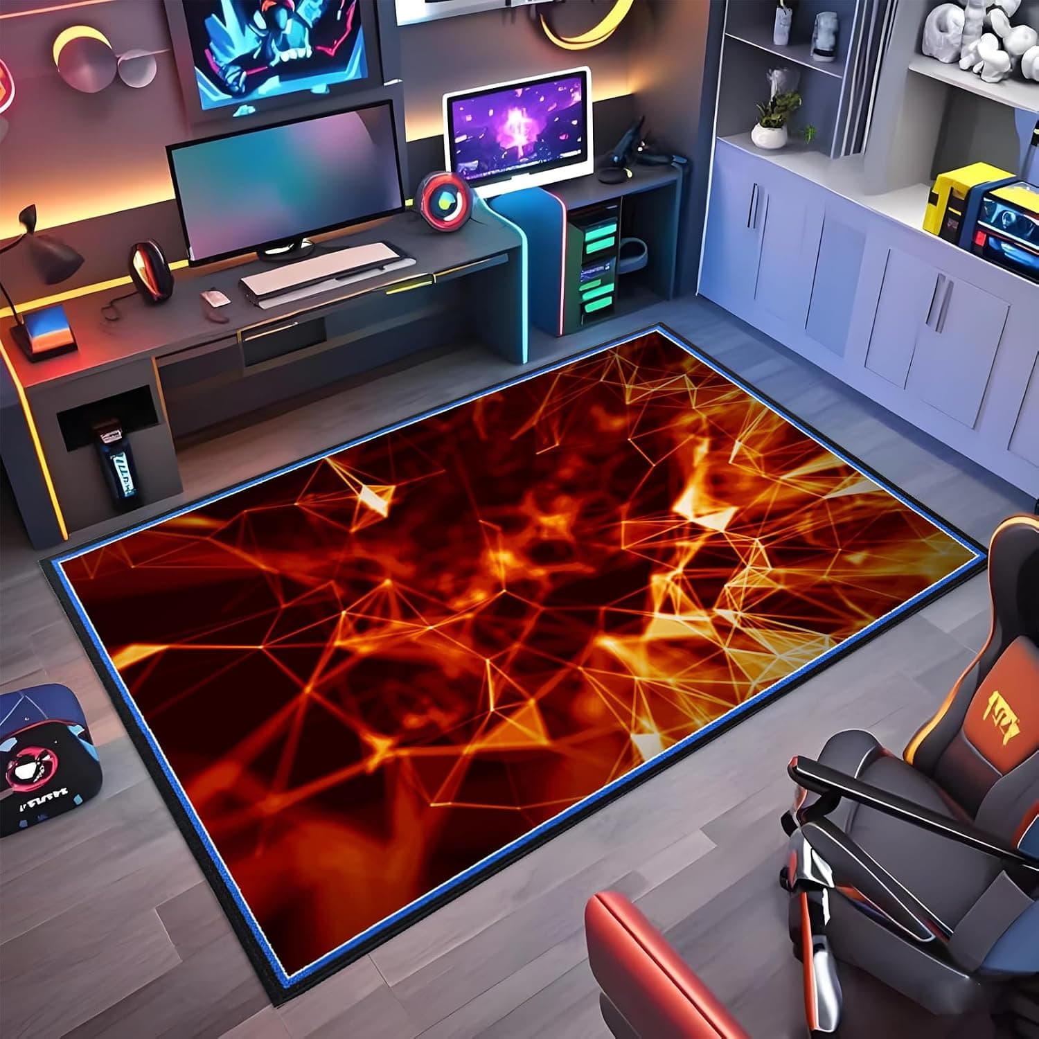 Wuzqju Chair Mat for Hard Floors 150 x 180 cm Non-slip Gaming Computer Chair Mat Office Chair Mats for Carpeted Floor Low-Pile Chair Carpet Hard Floor Protector Mat for Tile Laminate Rolling Chair