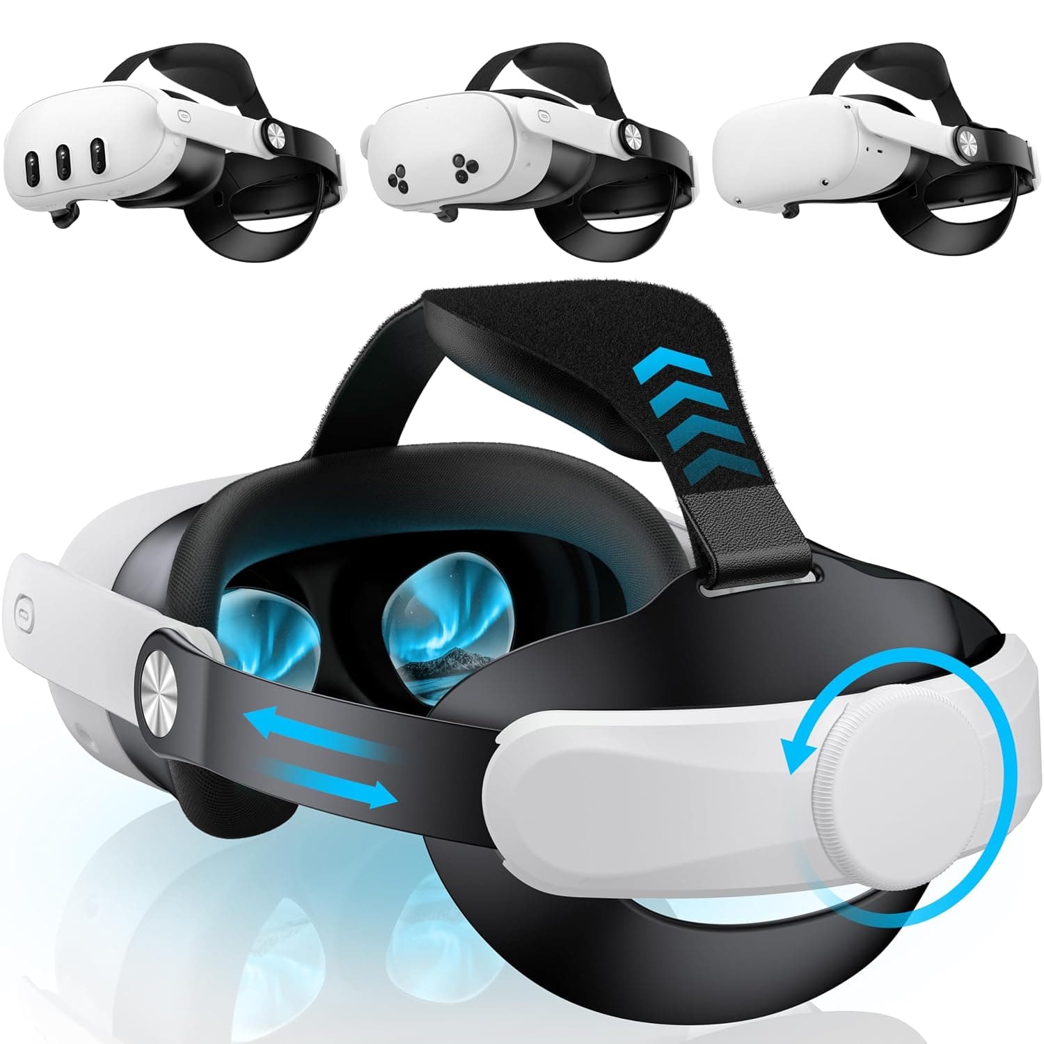 Comfort Head Strap for Meta Quest 3/3S/Meta Quest 2,VR Headset Elite Strap Replacement for Oculus Quest 3/3S/2 Accessories,Stable Elite Strap Pressure-Reduce Headstrap