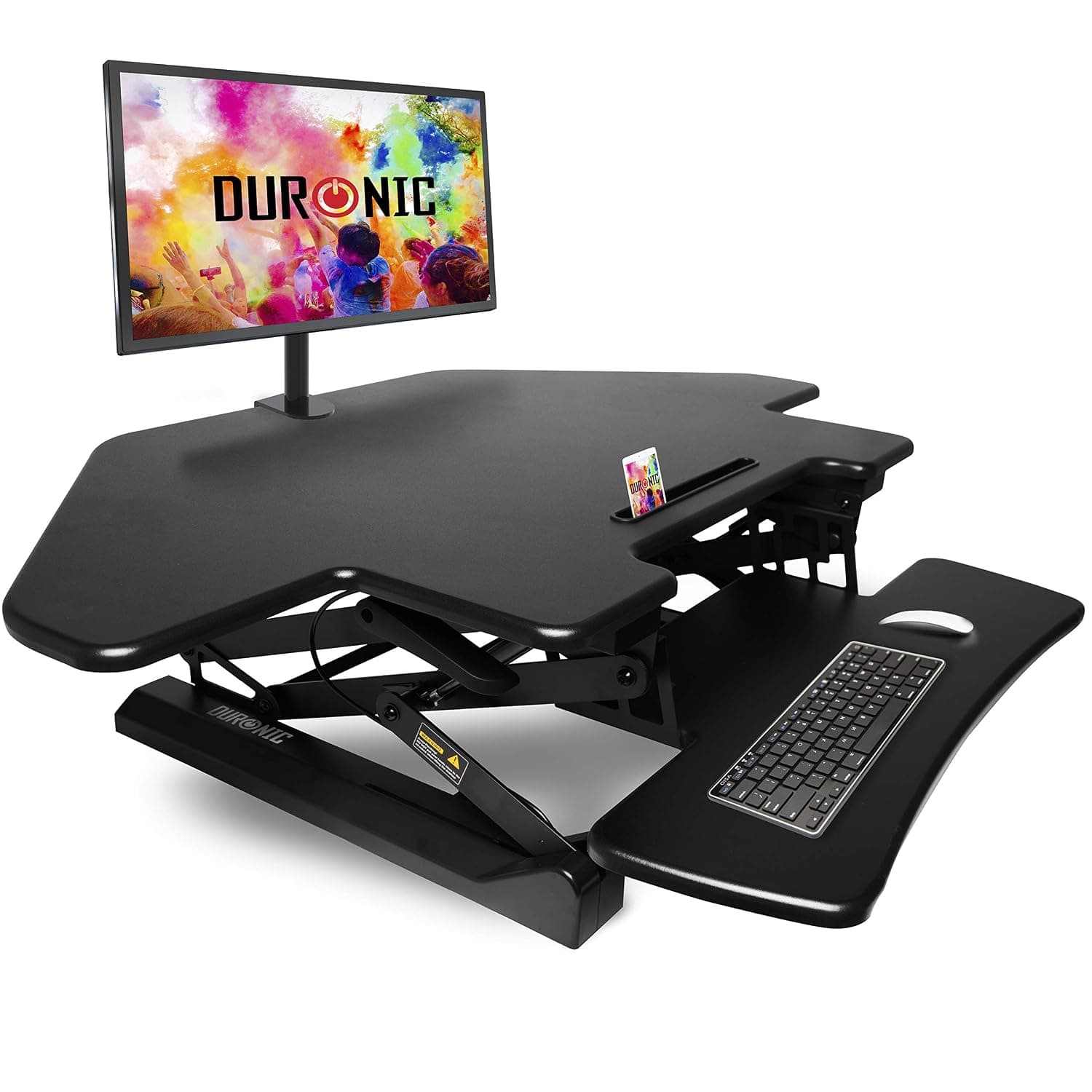 Duronic Sit Stand Desk Top Converter DM05D5 Adjustable Standing Sitting Riser Workstation Desks for Office Table, Home, PC, Laptops, Computer, Monitor