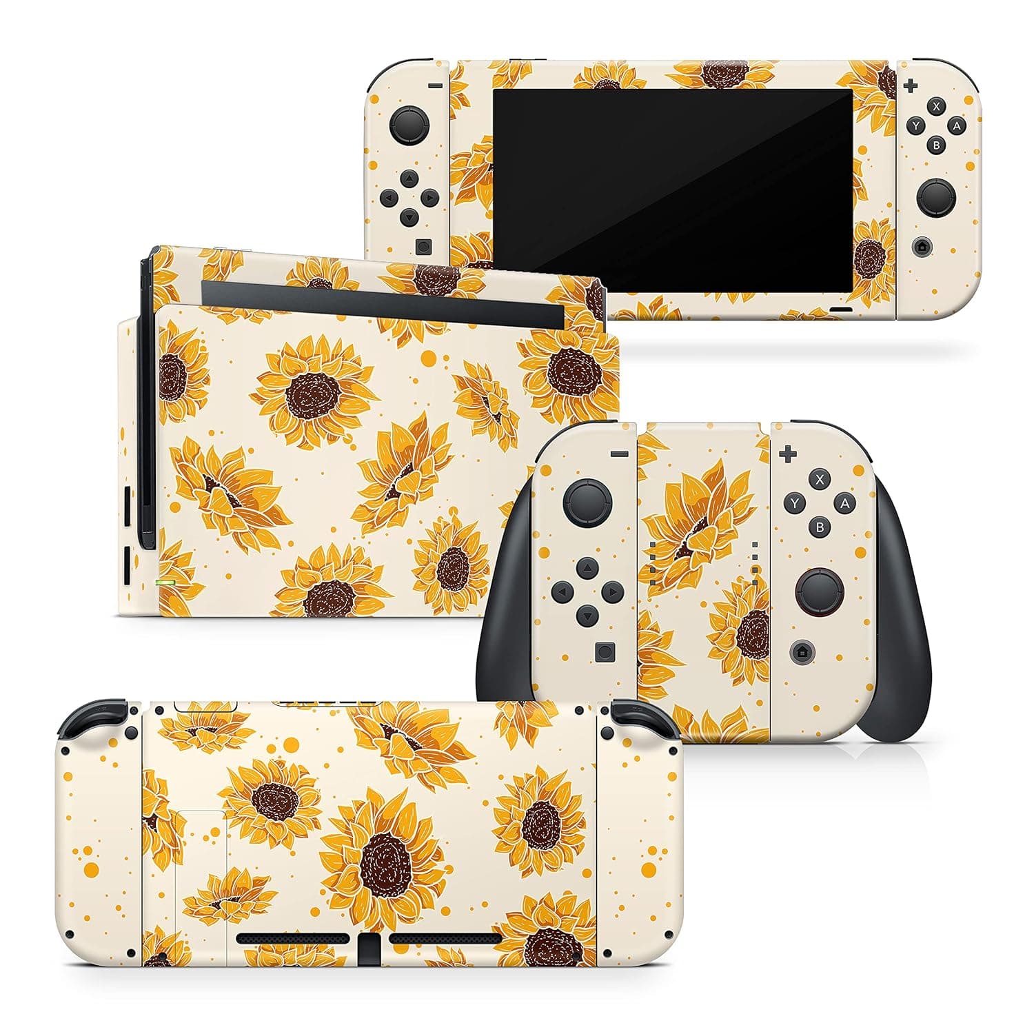Tacky design Sunflowers Skin Compatible with Nintendo Switch Skin Decal, Yellow Nintendo Switch Stickers Vinyl 3m Full wrap Nintendo Switch Cover