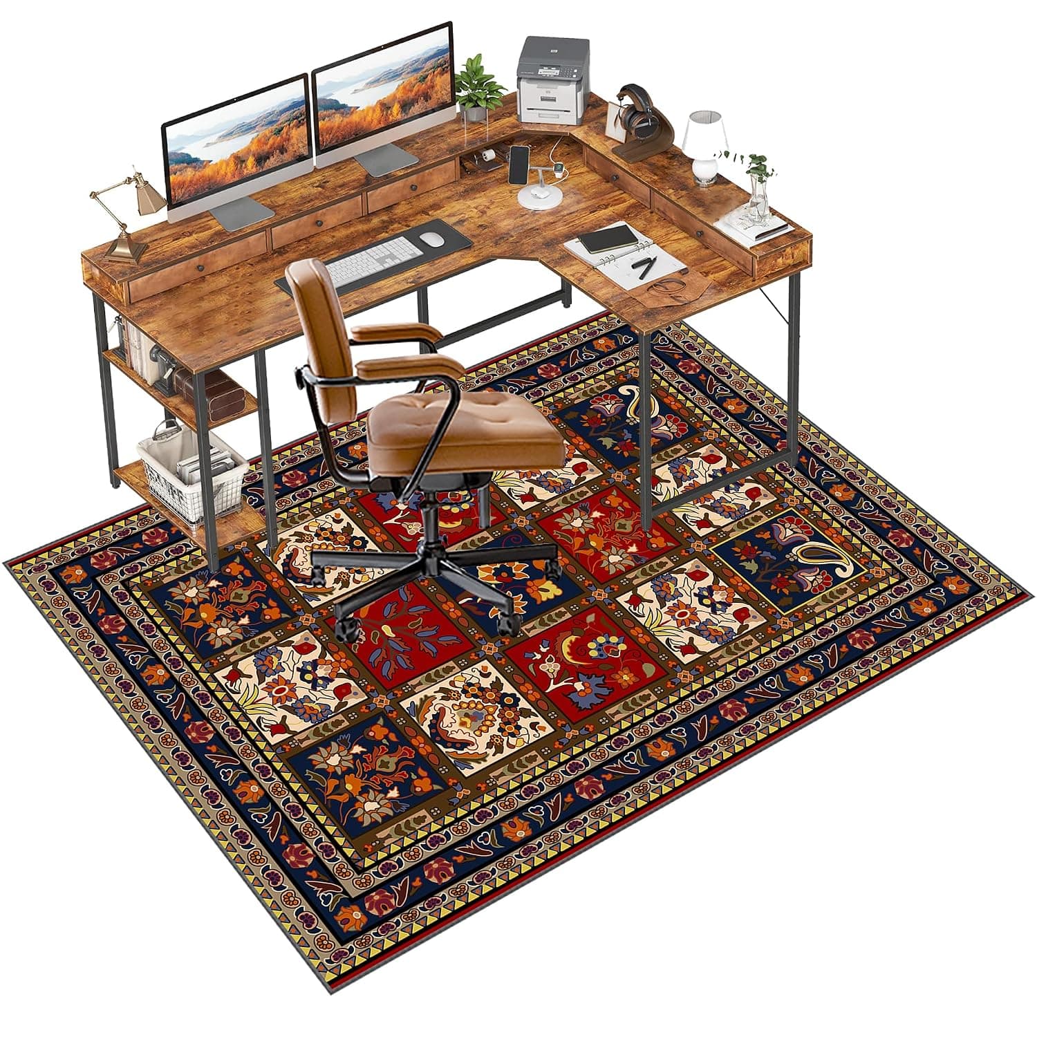 Carpet Floor Chair Mat 100 x 140 cm Multi Purpose Hard Floor Protector for Home and Office Non slip Gaming Chair Mat Floor Protectors for Rolling Chairs
