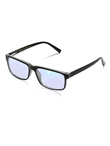 VMJFBJ Blue Light Blocking Glasses For Men/Women Anti-Fatigue Computer Monitor Gaming Improve Sleep Reduce Eye Strain Gamer Glasses | Clear Amber Lens, 23g Lightweight, Spring Hinges, Screen Comfort, Everyday Wear