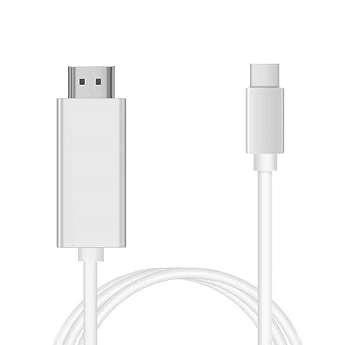 INF USB-C to HDMI Adapter Cable, 4K UHD, 1080p Full HD, HDMI Cable for Laptop with USB-C, 2 Meters, White (white, one size)