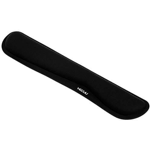 VECUU Keyboard Wrist Rest with Ergonomic Raised Memory Foam for Easy Typing & Pain Relief, Anti-Slip Wrist Support Suit for Computer, Laptop, Office, PC Gaming (Black)