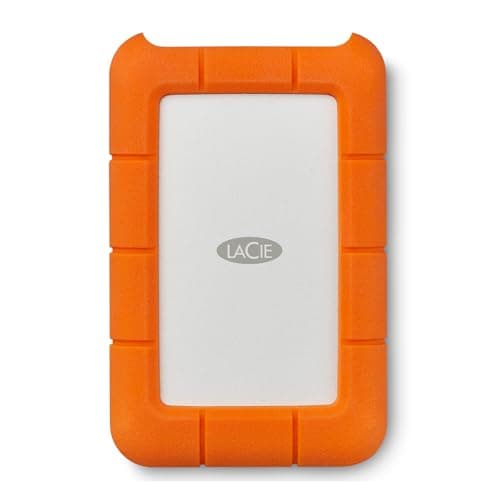LaCie 2TB Rugged Portable Hard Drive | USB-C (STFR2000800) | All-terrain portable HDD, drop, crush & rain resistant, bus-powered. Adobe CC trial included. 3-Year Warranty + 3-Year Rescue
