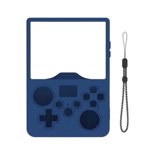 Silicone Wrap Case for R36MAX2 Handheld Game Console, Access-Preserving Sleeve with Rear Grip Texture Detail Handheld Console Silicone Case Full Wrap Cover Textured Grip Shell Clean Cutout Wrist Strap