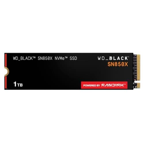 WD_BLACK SN850X NVMe SSD 1TB (up to 7,300MB/s read speed, up to 6,300MB/s write speed, M.2 2280, PCIe Gen4, Gaming Expansion storage, High Performance Internal solid state drive) POWERED BY SANDISK