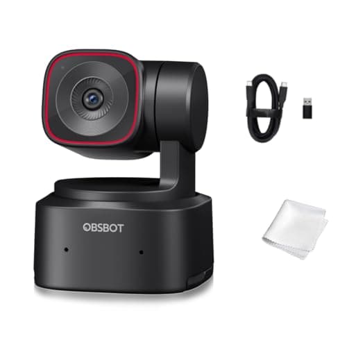 OBSBOT Tiny 2 Lite, PTZ 4K Webcam 1080p@60fps HDR, With AI Tracking | 1/2" Sensor, Microphone, USB2.0, Plug&play, for Conferencing, Live Streaming, Web Camera Compatible with Skype/YouTube/Teams