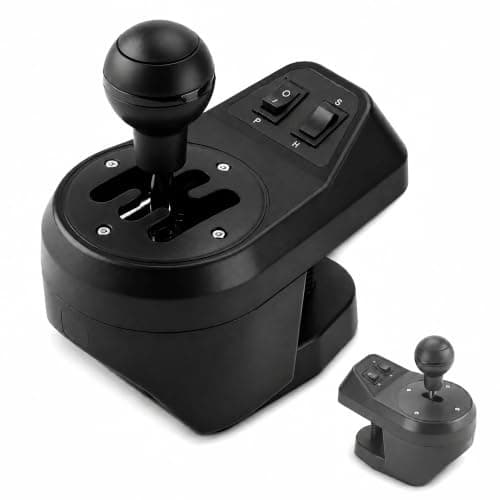 Nitho USB Shifter for PC Sim Racing, 6-Speed H-Pattern Gear Shifter with Reverse, Interchangeable H-Pattern & Sequential Plates, Racing Wheel Shifter for Windows PC