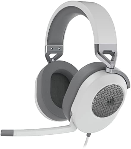 Corsair HS65 SURROUND Multiplatform Wired Gaming Headset - Dolby 7.1 Surround Sound - SonarWorks SoundID - iCUE Compatible - PC, Mac, PS5, PS4, Xbox, Nintendo Switch, Mobile - White | Dolby 7.1 Surround Sound, SonarWorks SoundID, iCUE Compatible, PC, Mac, PS5, PS4, Xbox, Nintendo Switch, Mobile