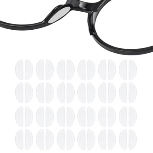 1mm Thin Anti-Slip Eyeglass Nose Grips,24 Pairs Silicone Glasses Nose Pads