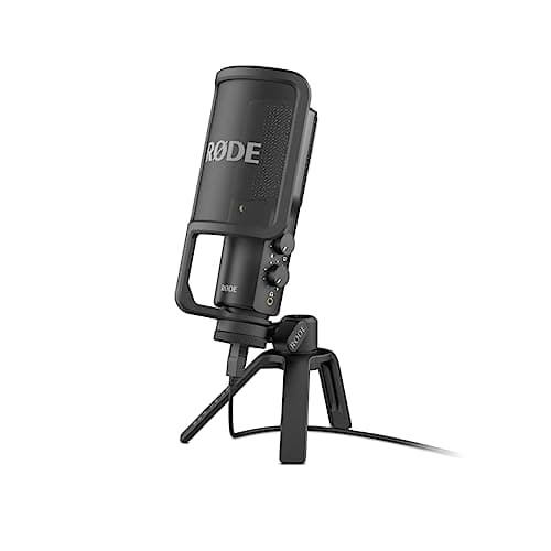 RØDE NT-USB Versatile Studio-quality Condenser USB Microphone with Pop Filter and Tripod for Streaming, Gaming, Podcasting, Music Production, Vocal and Instrument Recording : Rode