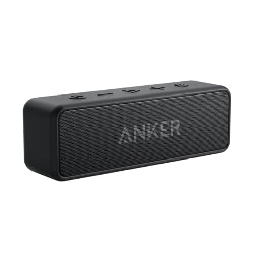 soundcore Anker 2 Portable Bluetooth Speaker, 12W Stereo, Black | BassUp, IPX7 Waterproof, 24H Playtime and Wireless Stereo Pairing for Home, Outdoors and Travel