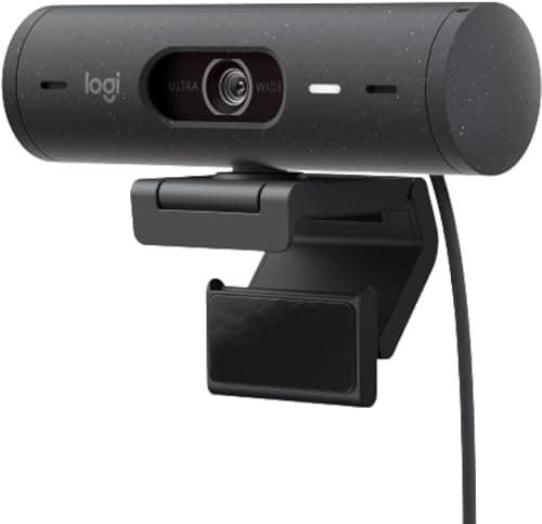 Logitech Brio 500 Full HD Webcam with Auto Light Correction, show Mode, Dual Noise Reduction Mics,Graphite